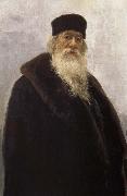 Ilia Efimovich Repin Leather wearing the Stasov oil painting